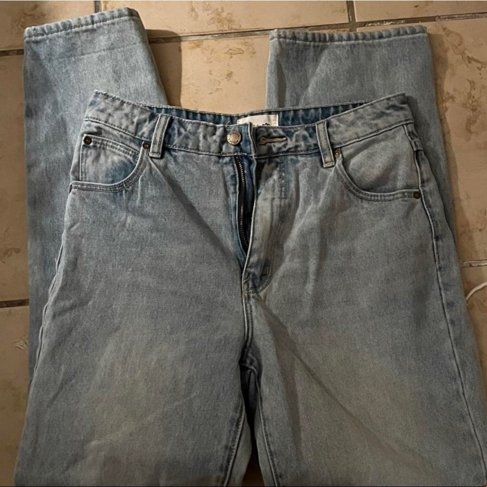 Light blue washed baggy jeans